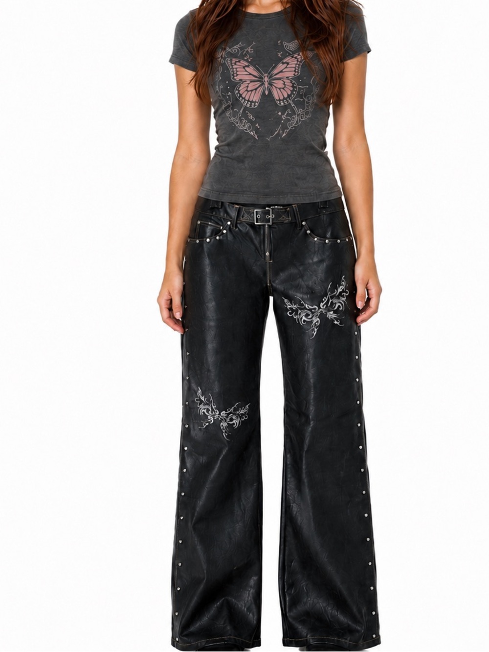 Y2K I.AM.GIA Neilina Faux Leather stud Pants S